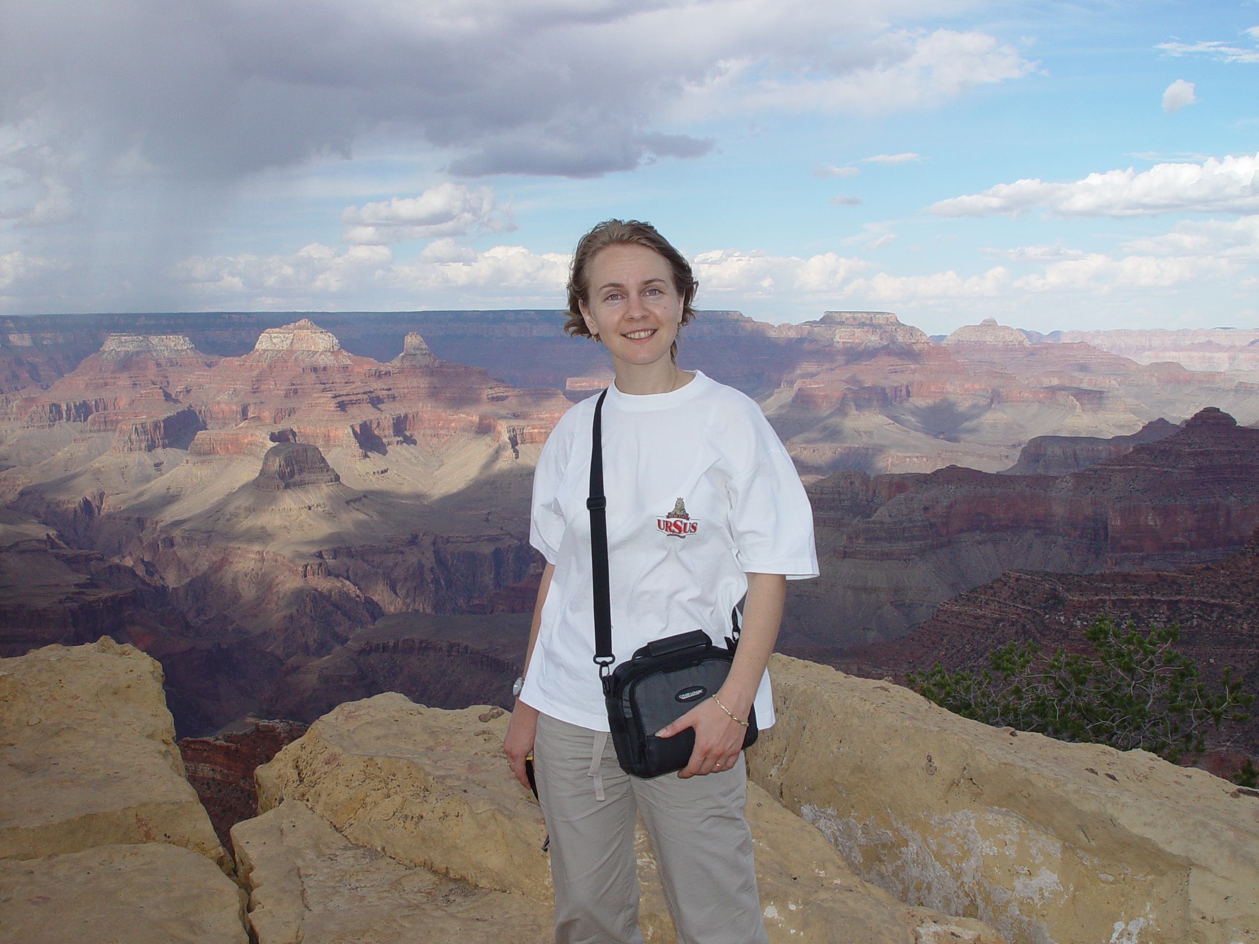 Oana visiting the Grand Canyon in July, 2002 shortly after arriving in the U.S.