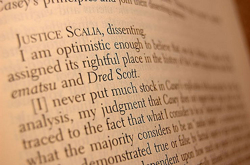 Justice Scalia dissenting. Photo courtesy Flickr user Christopher Meredith